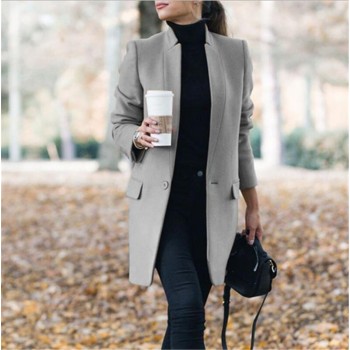Winter Coats and Jackets Women 2019 Plus Size Long Wool Coat Warm Korean Elegant Vintage Coat Female Cloak Cape Khaki Jacket